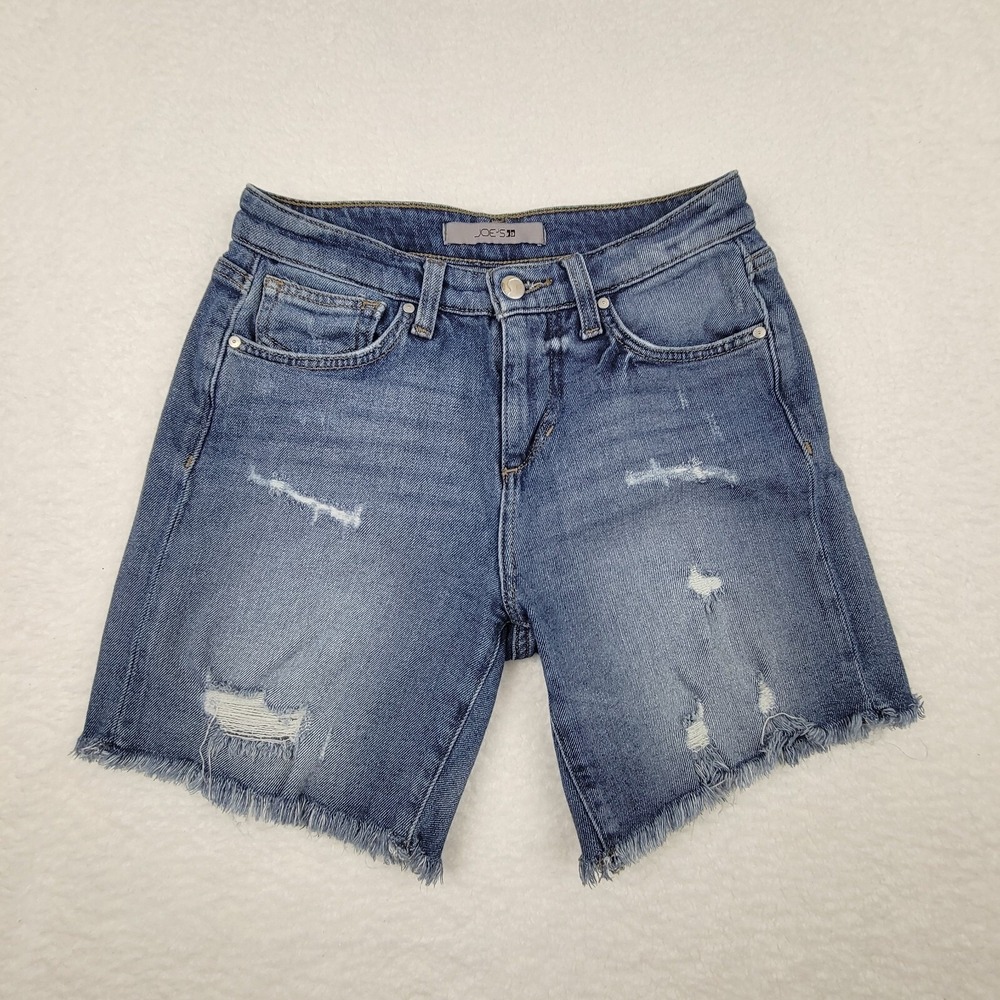 Joes Jeans Denim Cutoff Shorts Womens 25 Blue Distressed‎ Stretch Cotton Blend